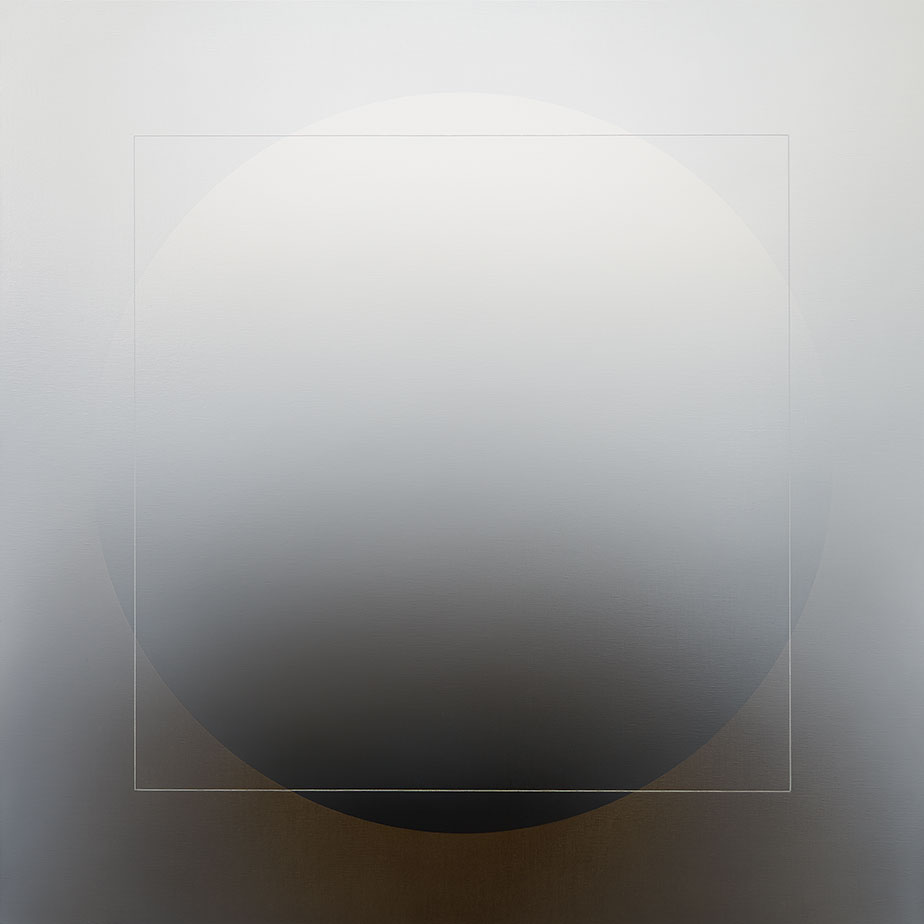 Kvadratura kruhu II, akryl a olej na plátně, 140 x 140 cm, 2021